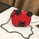 Cute Shoulder Bags Sequins Baby Girls Purse Chain Messenger Handbags (Red)