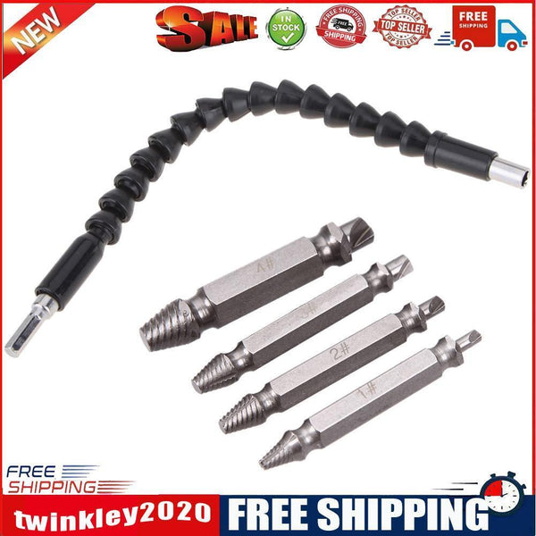 Flexible Shaft Bits Extention Screwdriver Bit Holder+Broken Screw Extractor