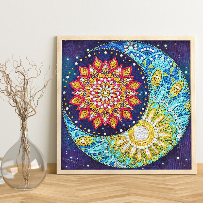 5D DIY Diamond Painting Moon Mandala Partial Special Shape Drill Rhinestone Art