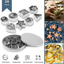 24x Biscuit Cutters Cookie Cutter Set Steel Molds Baking P4Z5 Slicer K9T4