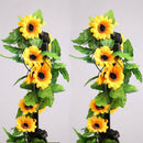 Flowers Cane Sunflower Vine Simulation Flower Rattan Garland Sunflowers