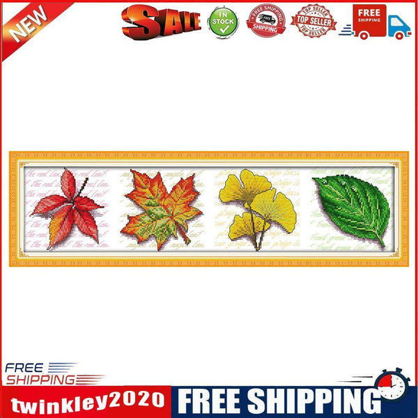 Leaves 14CT Stamped Cross Stitch Kit Sewing Needlework Embroidery (J207)
