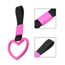 JDM Heart Train Bus Handle Hand Strap Car Rear Bumper Warning Loop (Pink)