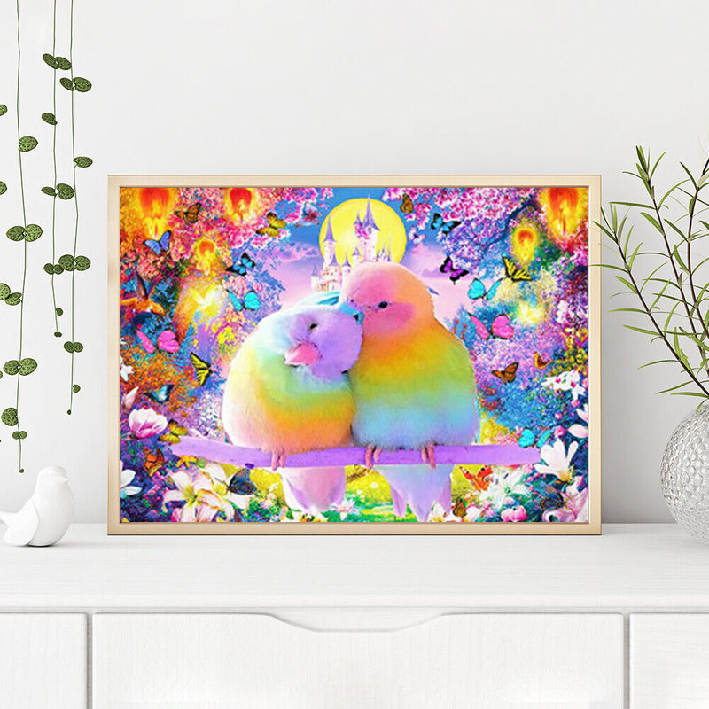 5D DIY Canvas Full Drill Color Parrot Diamond Painting Rhinestone Picture Crafts