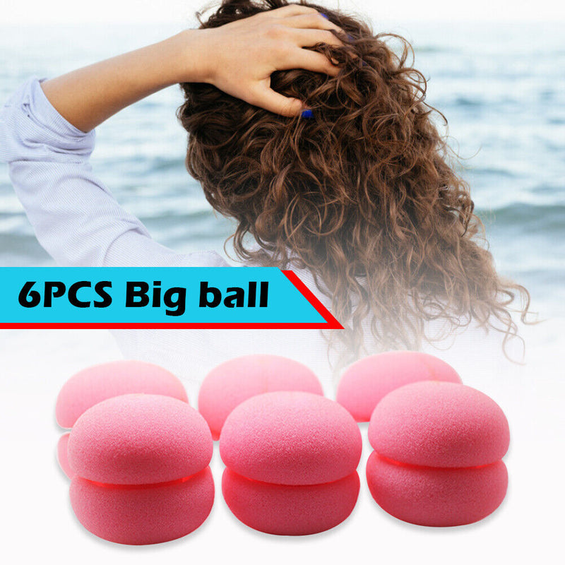 #A 6pcs Sponge Curling Rollers Hair Soft Foam Balls Mushroom DIY Hairdressing