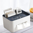 Tissue Box Napkin Holder Remote Control Home Storage Desk Organizer (Blue) Newly