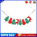 Christmas Hanging Bunting Banner DIY Xmas Tree Bell Elk Pull Flags Pennant Decor