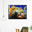 5D DIY Diamond Painting Cartoon Cat Family Cross Stitch Embroidery Mosaic