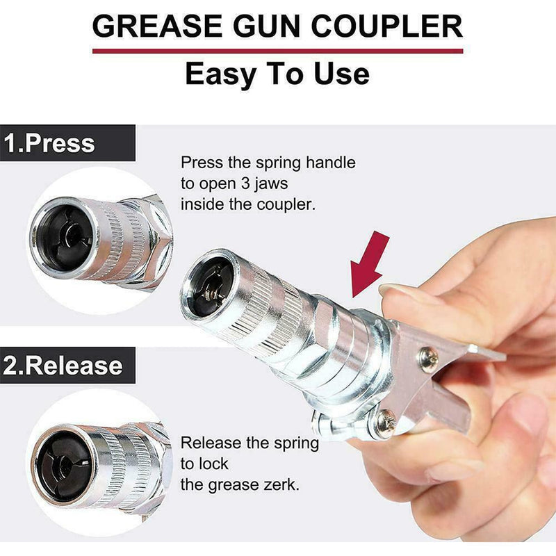 Grease Gun Connector Grease Coupler 12000 PSI High Zero Leakage Seal T8H7