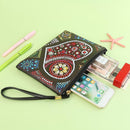 DIY Heart Special Shaped Diamond Painting Women Wristlet Bag Zipper Wallet Newly