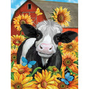 5D DIY Diamond Drawing Kits Full Round Drill Sunflower Cow Wall Decor (B5079)