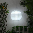 30cm 12 inch Waterproof Lantern Solar Nylon Cloth Hang Festival Lights (A) Newly