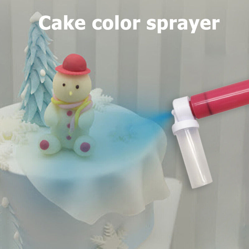 Manual Cake Coloring Duster Kitchen Pastry Baking Airbrush Spray Tube Tool Newly
