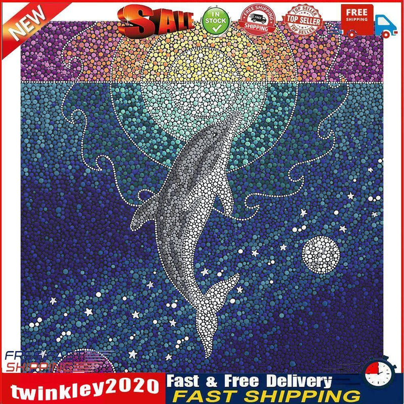 5D DIY Full Special Shaped Drill Diamond Painting Dolphin Animal for Decor Newly