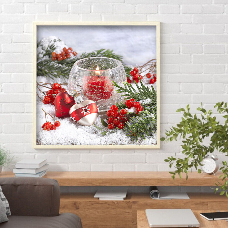 Handmade Christmas Heart 5D DIY Full Round Drill Drawing Kit Diamond Painting