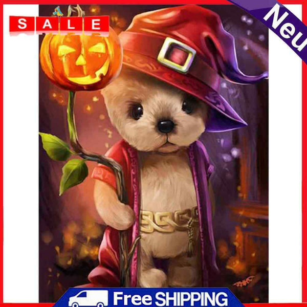 5D Diamond Painting Pumpkin Bear Full Round Drill Rhinestone DIY Decoration Gift