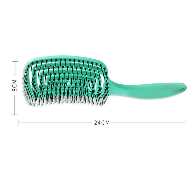 Massager Comb Wide Teeth Anti-static Salon Styling Smooth Hair Combs (Green)