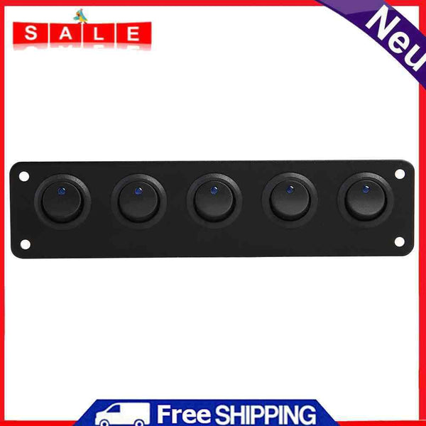 5-Speed Car Marine Boat Blue LED Rocker Switch Panel 12V 20A 24V 10A DC On/Off