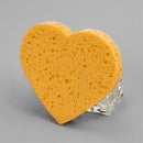 Heart Shaped Wood Pulp Cotton Face Cleansing Sponge Cosmetic Puff (Yellow)