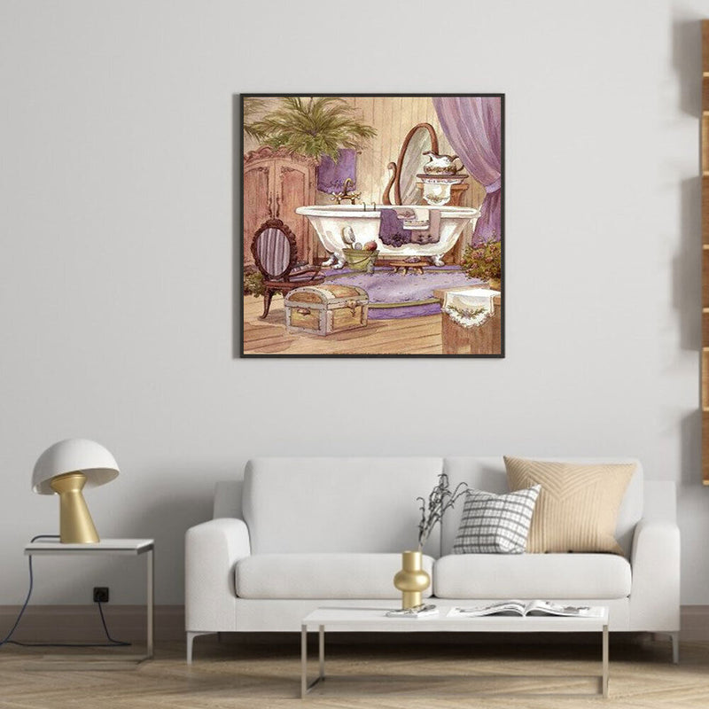 5D DIY Diamond Painting Kits Full Square Drill Indoor Bathtub Wall Picture Decor