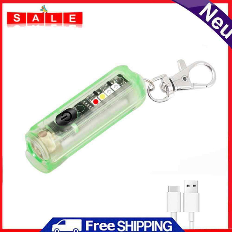 Mini LED EDC Flashlight Fishing Camping Emergency Keychain Lights (Green)