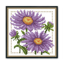 12 Month Flower Cross Stitch Printed Canvas DIY Needlework (September H431)