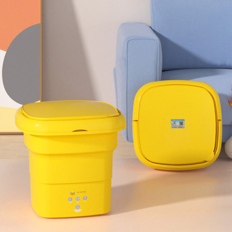 #A Small Yellow Duck Automatic Washing Machine Portable for Intimate Clothes Soc