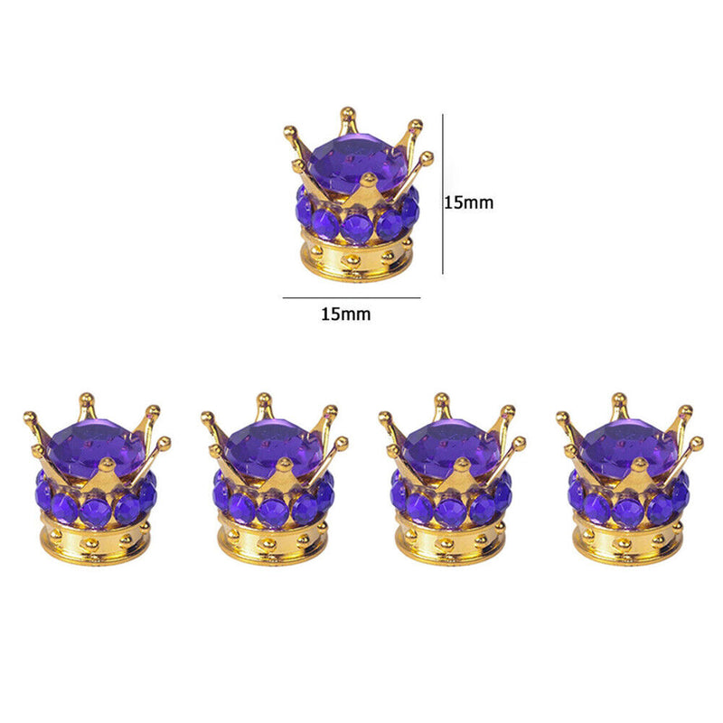 4x Car Rhinestone Wheel Tire Valve Caps Tyre Rim Stem Air Cover (Purple) Newly