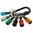 6pcs 1/4 Hex Shank Aluminum Screwdriver Bits Holder Carabiner Extension Bar I2H9