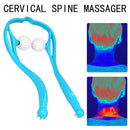 2-Ball Rolling Manual Neck Massager Pain Relief Hand Massage Tool (Blue) Newly