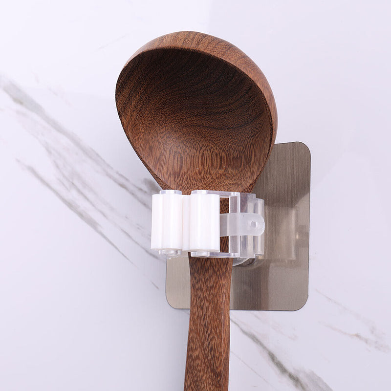 Multi-Purpose Hooks Wall Mounted Shelf Mop Hanger Organizer Broom Holder Rack