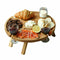 Wooden Outdoor Folding Picnic-Table With Glass Holder Glass Wine 2 1 R9I3 M5D1