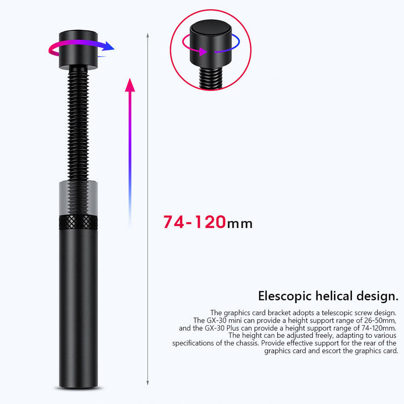 Graphics Card GPU Holder Support Adjustable Telescopic Rotary Screw Aluminum