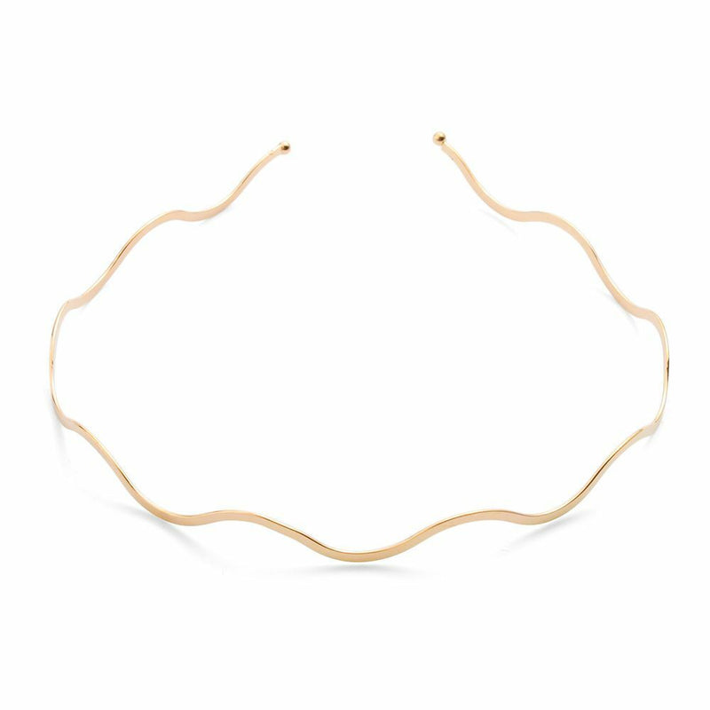 Elegant Geometric Wave Bending Metal Headdress Thin Headbands Hair Hoop