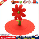 Sunflower Dustproof Reusable Silicone Cup Lid Insulation Cup Cover (Red) Newly