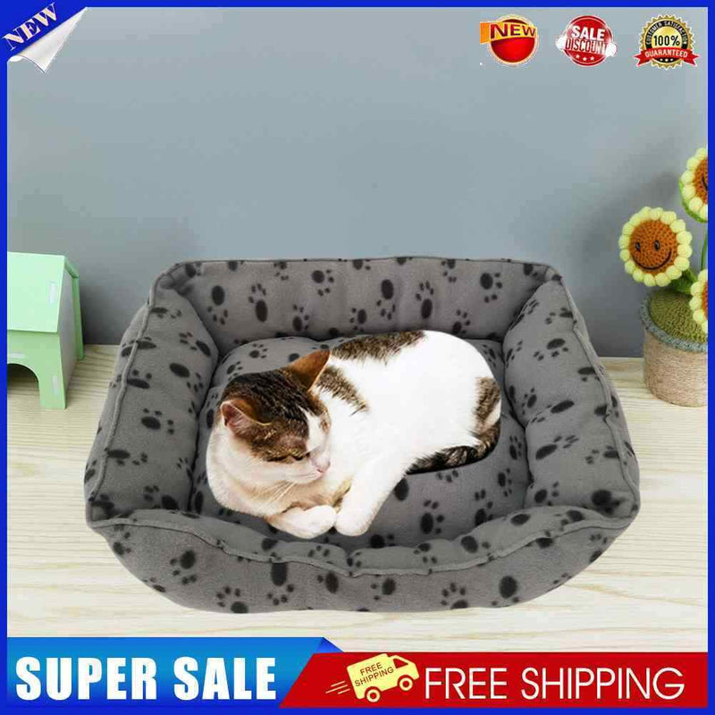 Plush Cat Bed Mat Machine Washable Square Dog Cat Kennel Breathable Pet Suppl