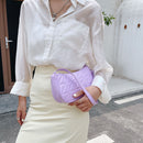 Retro Women Embossed Geometric PU Underarm Shoulder Bag Handbags (Purple)