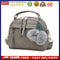 Women Messenger Handbag Shoulder Bag PU Leather Satchel Sling Bag/Grey