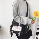 Korean College Handbags Large Capacity Tote Bags Multi-pocket for Student School