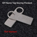 EDC Multi Tool Blank Titanium Plate DIY Name Tag Keyring Pendant Anti-Lost Pet