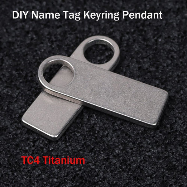 EDC Multi Tool Blank Titanium Plate DIY Name Tag Keyring Pendant Anti-Lost Pet