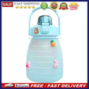 Water Bottle - Cute Belly Bottles Water Jug with Time Marker 1.3L (Green)