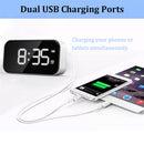 Wake Up Bedside Desktop LED Digital Alarm Clock with Snooze (White + White)