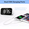 Wake Up Bedside Desktop LED Digital Alarm Clock with Snooze (White + White)