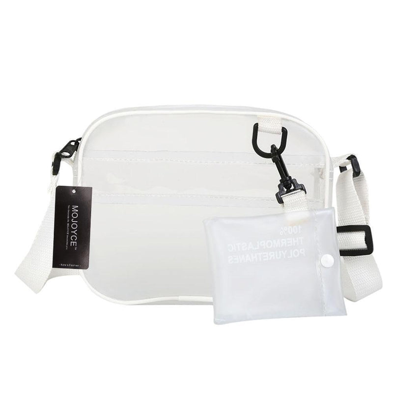 Women PVC Jelly Transparent Mini Shoulder Bag Girl Zipper Messenger Handbag
