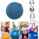 Cotton Linen Yoga Exercise Balance Ball Protective Cover (Dark Blue 65cm) Newly