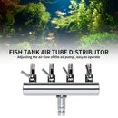 Stainless Steel Flow Splitter Distributor Aquarium Fish Tank Oxygen Inlet P