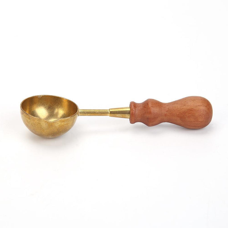 Retro Fire Wax Seal Stamp Metal Wax Stick Wood Handle Sealing Wax Spoon