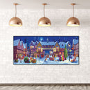 Snowy Village Night Oil Paint By Numbers Kits Canvas Picture DIY Wall Art C
