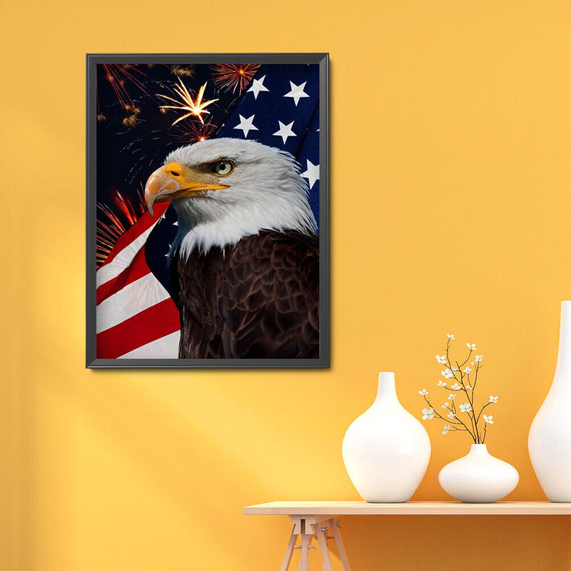 DIY Independence Day Eagle Flag Full Drill Round 5D Diamond Painting Handmade